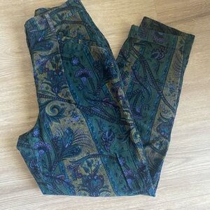 Velvet Multicolor Floral Pants
